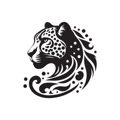 Black Color Cheetah silhouette design Vector Illustration, Solid White Background 18.eps © Md Shimul Hossain