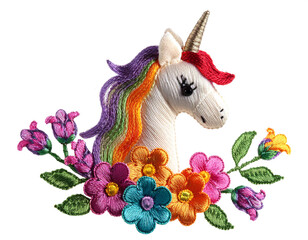 かわいいユニコーンの刺繍（Cute unicorn embroidery）
