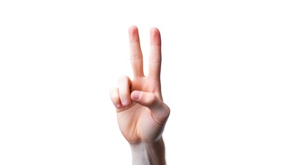 Naklejka premium Hand Making Peace Sign Isolated on White Background