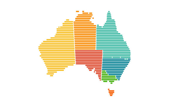 Australia colorful map illustration
