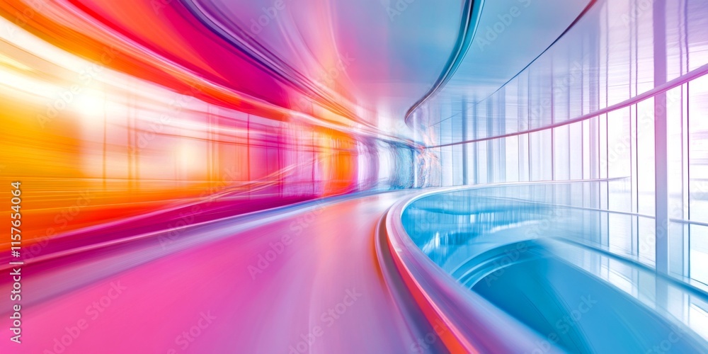 Poster a vibrant and dynamic abstract image showcasing swift motion and colorful streaks. the design emphas