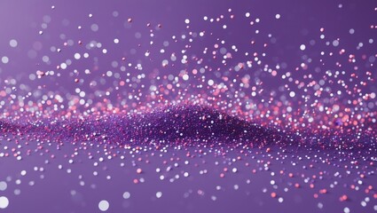 A purple background with glittery purple and pink dots
