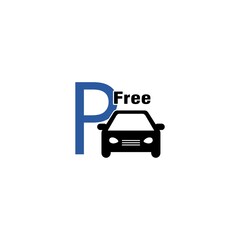 Free Parking icon isolated on white background.