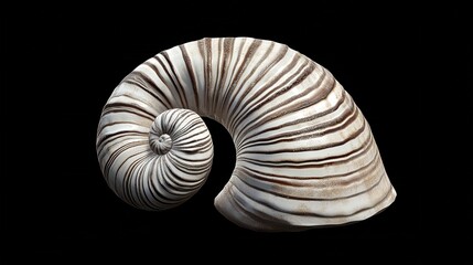 Obraz premium Isolated seashell showcasing intricate grooves with balanced light and shadow details