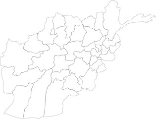 Outline Map of Afghanistan Vector Illustration