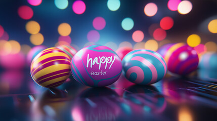 easter eggs , Happy easter's text