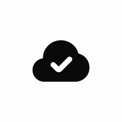 cloud check mark icon sign vector