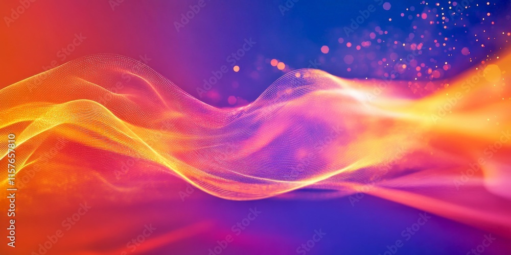 Poster vibrant colorful abstract wave art with flowing lines. this design combines soft transitions and lig