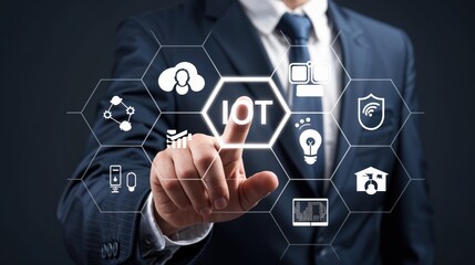 IoT Technology and Wireless Connectivity Concept: Smart Home, Network, Data, Devices, and Cloud Integration