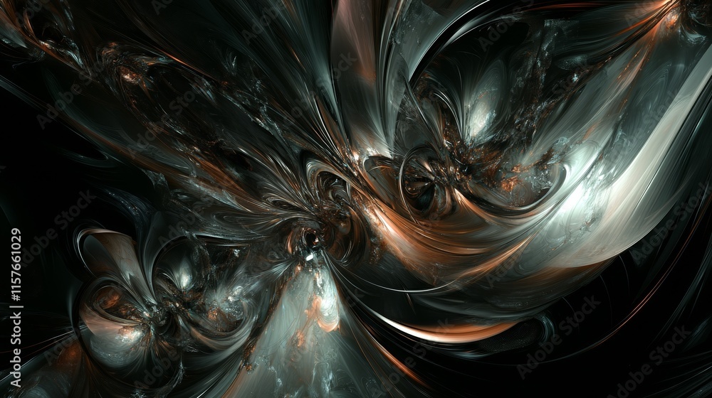 Poster abstract dark metallic swirl background