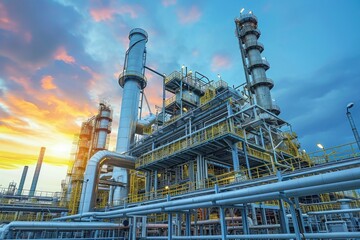 Fototapeta premium Modern Petrochemical Power Station: Clean Energy and Manufacturing Landscape