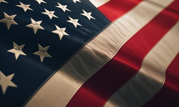 america usa nation flag close up waving background ai generated video concept