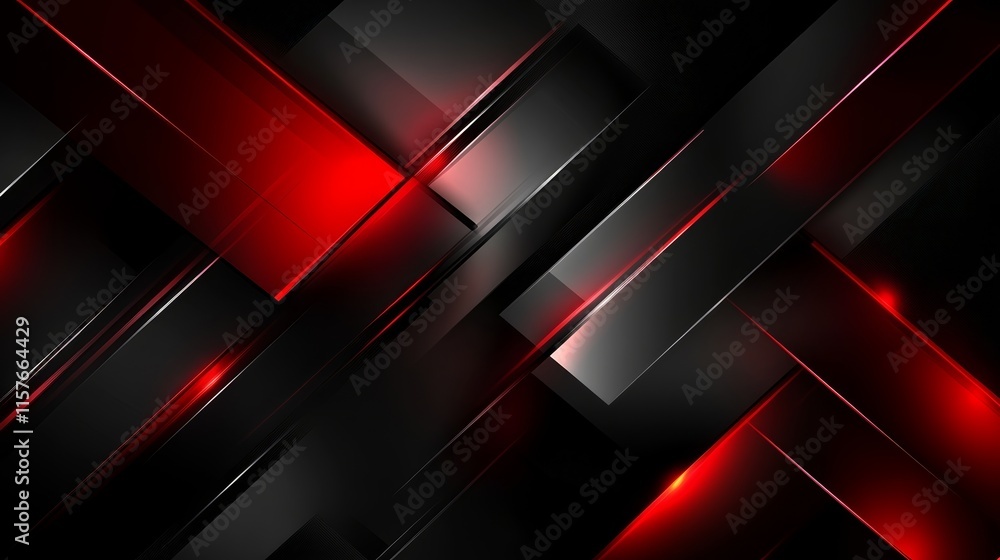 Poster abstract background with red and black geometric shapes.