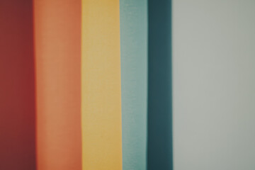 A row of colorful books with a white background