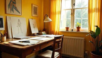 Fototapeta premium home work area_Trend inspiration for your interior designs and social networks such as YouTube, Instagram or WhatsApp. 