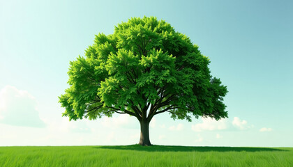 Majestic Tree in a Lush Green Field