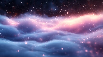 Obraz premium Celestial Cloudscape Shimmering With Golden Dust