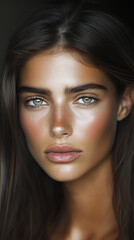 Obraz premium Beauty Fashion Portrait of Supermodel Woman with Natural Makeup