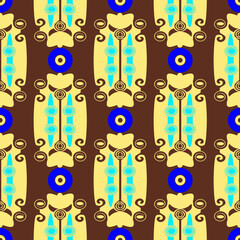 Vector - swirl elements illustration,  geometric colored template, seamless pattern.