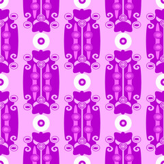 Vector - swirl elements illustration,  geometric colored template, seamless pattern.