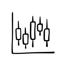 brush stroke hand drawn PNG image with transparent background business icon of stock market sales buys chart