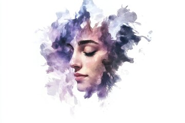A woman sits with her eyes closed, conveying relaxation and calmness