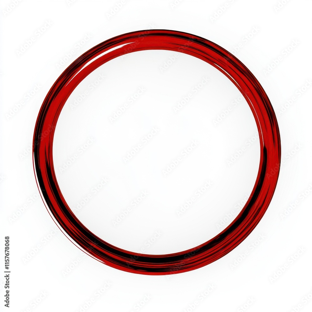 Poster a vibrant red circular object set against a clean white background, creating a striking visual contr