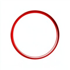A vibrant red circular frame against a clean white background, symbolizing unity and simplicity.