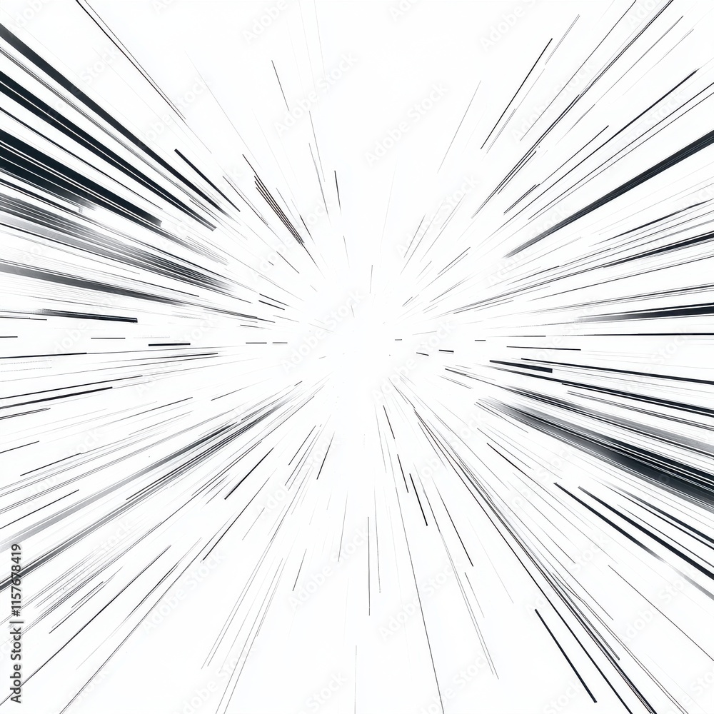 Poster abstract illustration of dynamic lines radiating outward, creating a sense of movement and energy.
