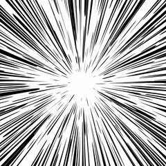 Fototapeta premium Dynamic burst of lines radiating from a bright center, creating an energetic effect.