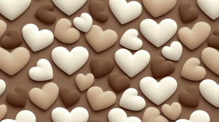 Fototapeta premium Colorful heart patterns abstract design digital art warm tones close-up view love and affection theme