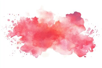Watercolor painting of a red and pink cloud with soft, feathery texture