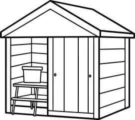 Outdoor Storage Editable Outline Vector Graphic