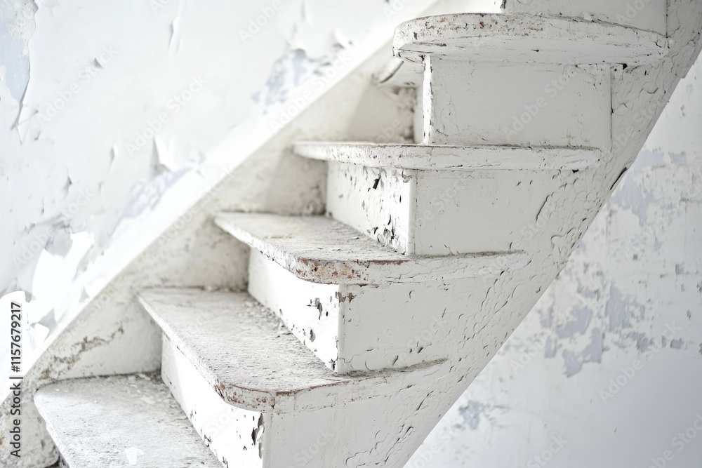 Poster a close-up view of a staircase, perfect for interior design or architecture uses