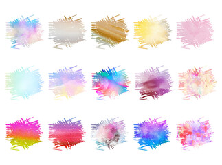 set of watercolor splashes