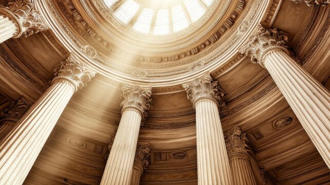 Vintage Style Building with Bright Light Details