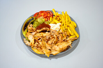 Meat Chicken Doner, between bread (Turkish Name : ekmek arasi et doner, tavuk doner, Gobit ekmek...