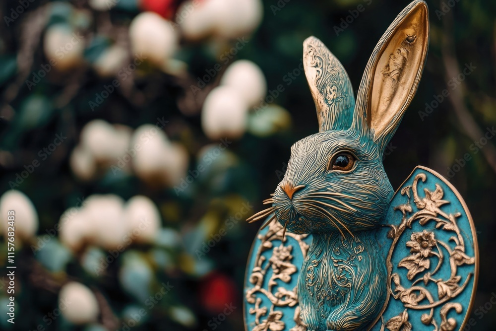 Poster A detailed view of a rabbit statue