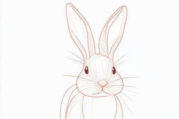 Fototapeta premium A simple illustration of a rabbit against a plain white background, suitable for use in children's educational materials or design projects