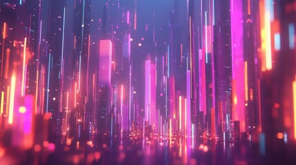 Obraz premium Dynamic Market News with Colorful Light Composition