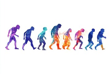Obraz premium Group of people walking together in a straight line