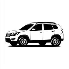 Obraz premium Stylish white SUV with sleek lines and modern design, perfect for urban adventures.
