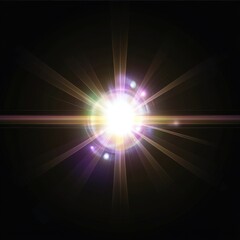 Obraz premium A bright, radiant burst of light against a black background, creating a captivating and ethereal atmosphere.