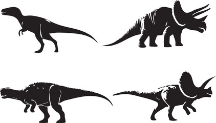 Naklejka premium Dinosaur silhouette vector EPS SET