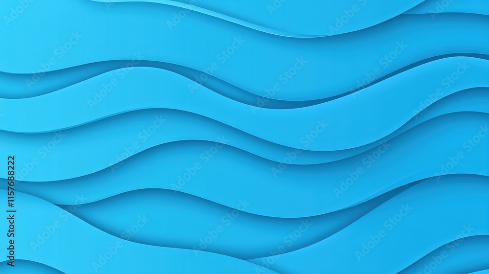 Poster abstract wave pattern in calming shades of blue for modern design projects