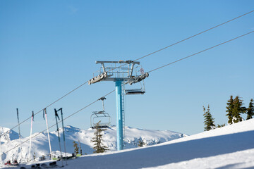 A chairlift at a ski resort