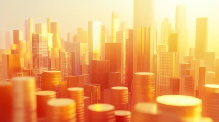 Professional Warm Tone Flat Design of Urban Landscape