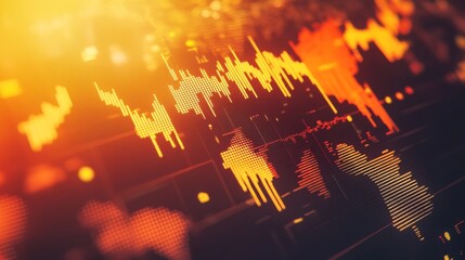 Dynamic Market Trends with Bright Light Effects