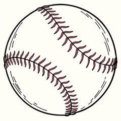 Simple white vector baseball ball isolated on white