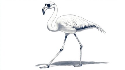 Obraz premium Unique illustration of a flamingo in sunglasses with ample space for creative text or branding opportunities. Generative AI
